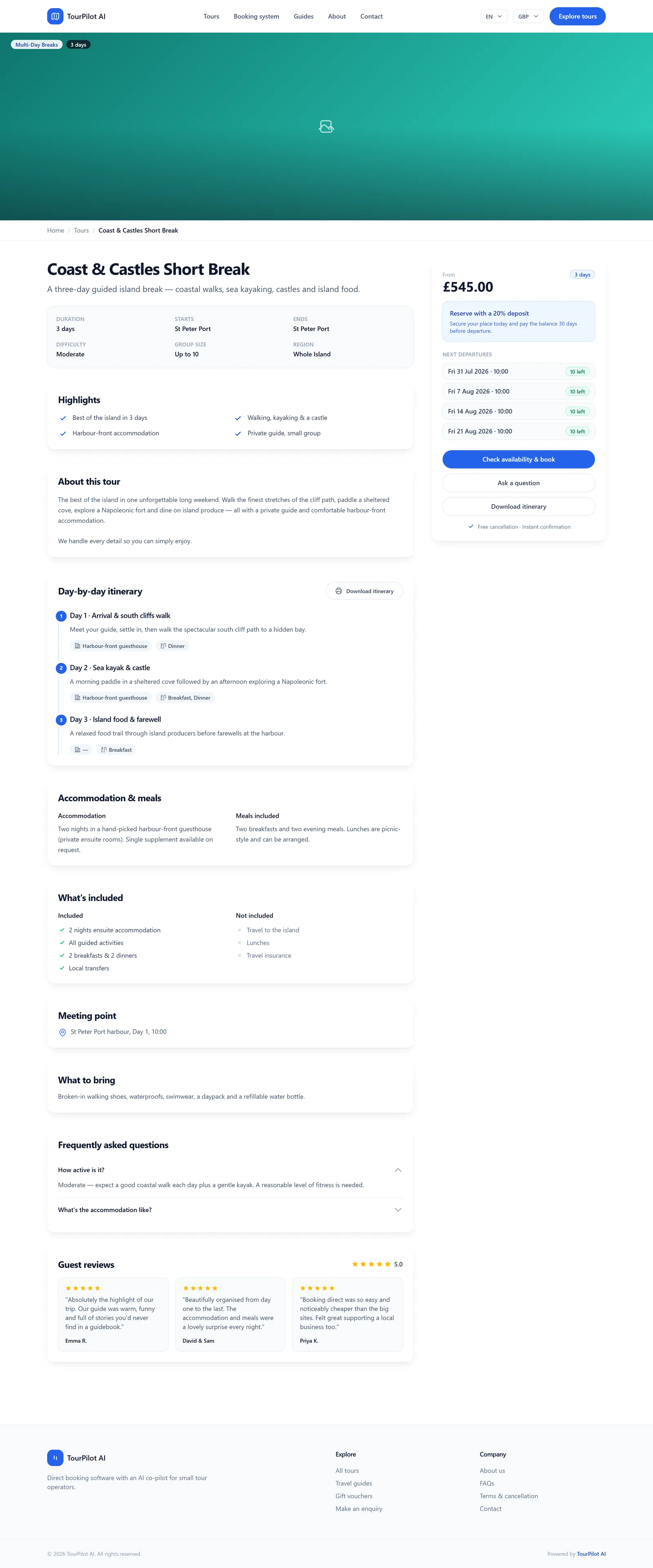 Multi-day itineraries in Experiqo